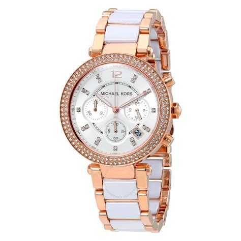 michael kors ladies white watches|Michael Kors chronograph watch women.